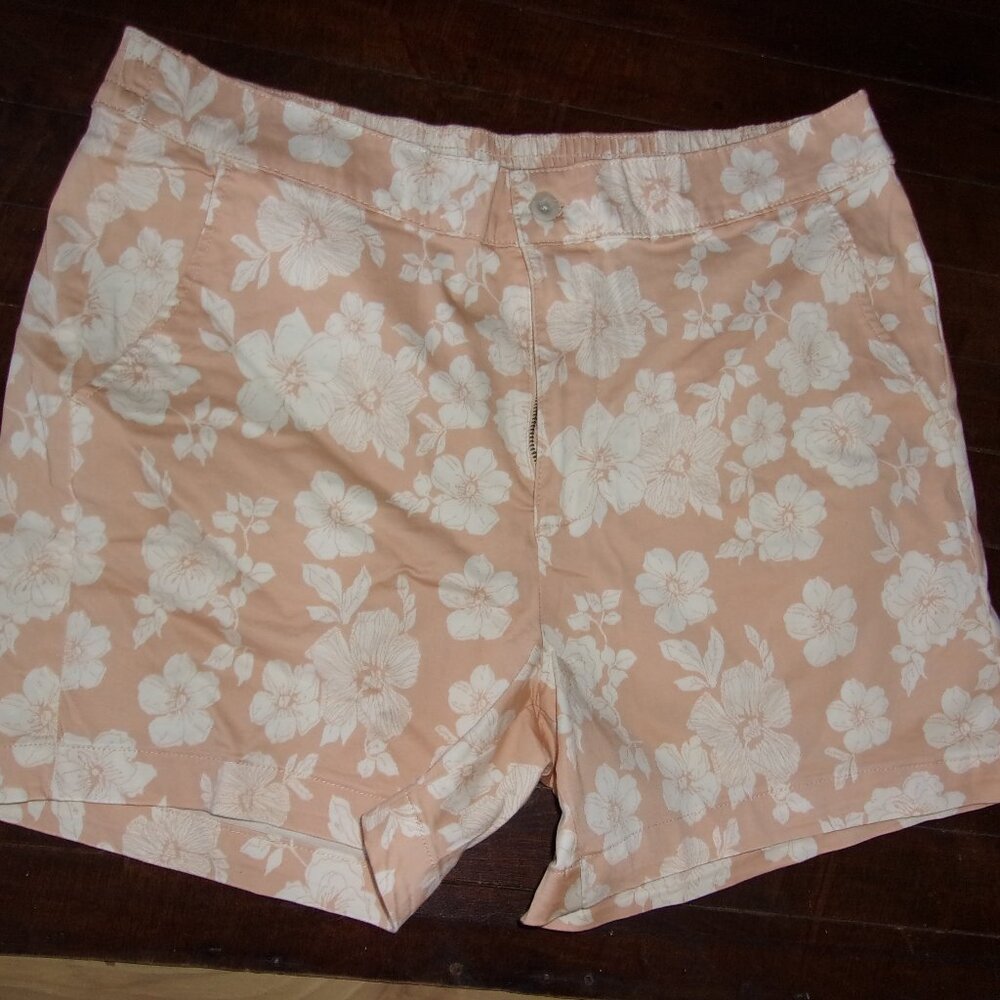 print womens size xxl lounge shorts light weight stretch top 2x floral